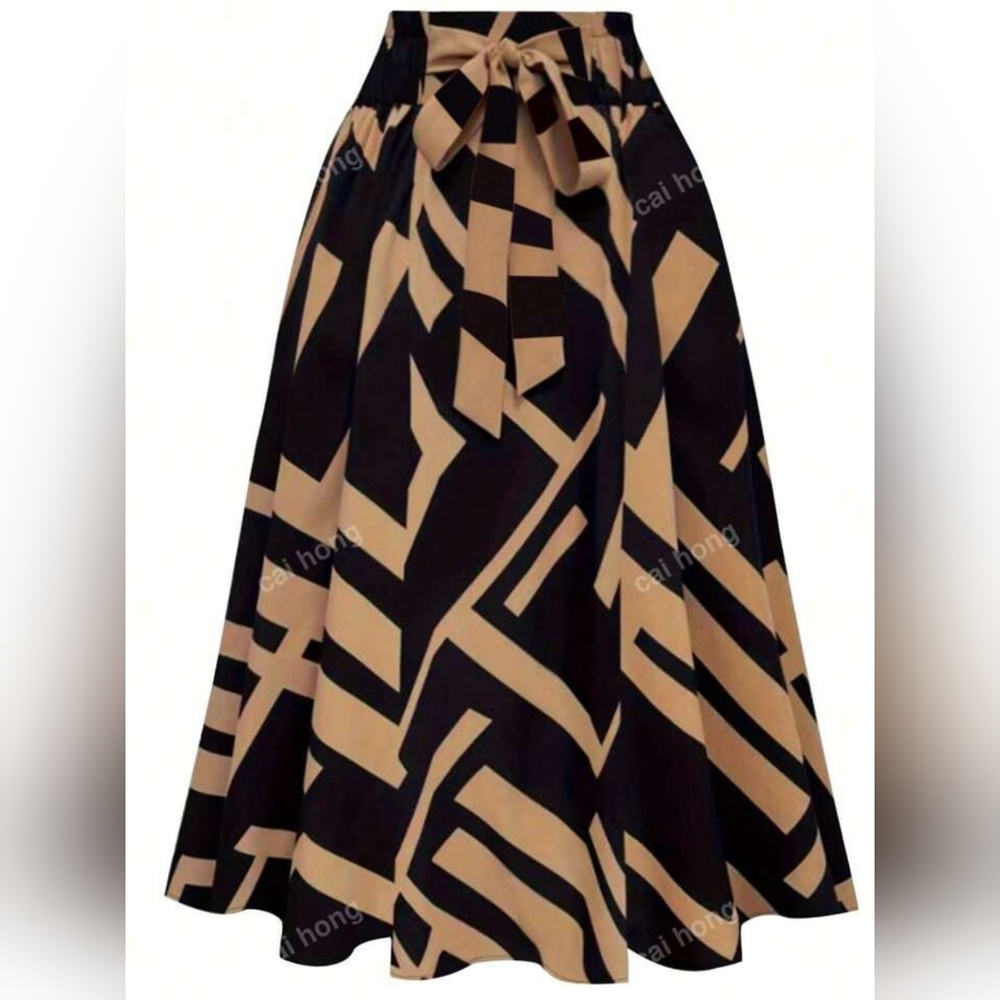 ***NWOT***Chic Black and Tan Maxi Skirt